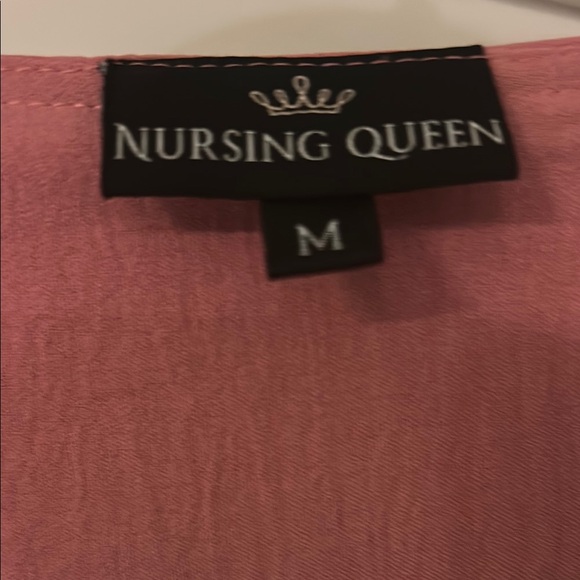 Nursing Queen Pink Smocked Sundress with V-Neck Bishop Sleeves - Picture 4 of 8